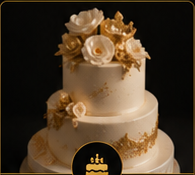 Luxury white and gold celebration cake